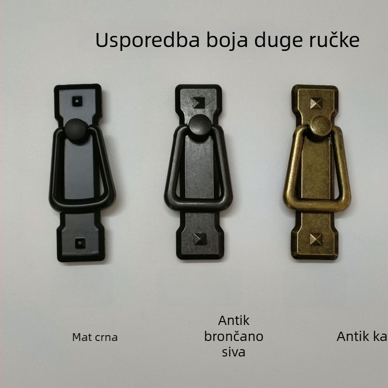 Kvadratna ručica za ormar, crni antik bakren završetak, šuplja cinkova legura, hardver za vrata ormarića i ladice u američkom stilu.
