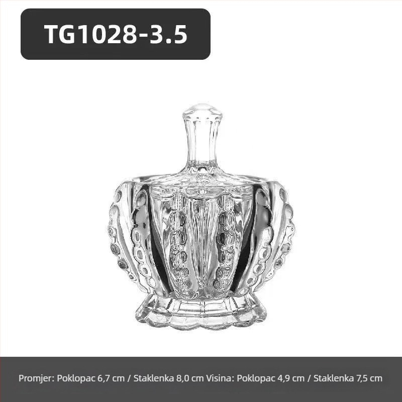 Staklena posuda za slatkiše s poklopcem, prozirna, europski stil, kreativan poklon