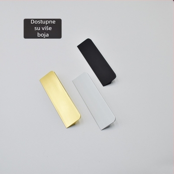 Drška za ormar od kosmičkog aluminija, mat završni sloj, moderan minimalistički skandinavski stil, europski dizajn, otvori za montažu 64/96/128 mm
