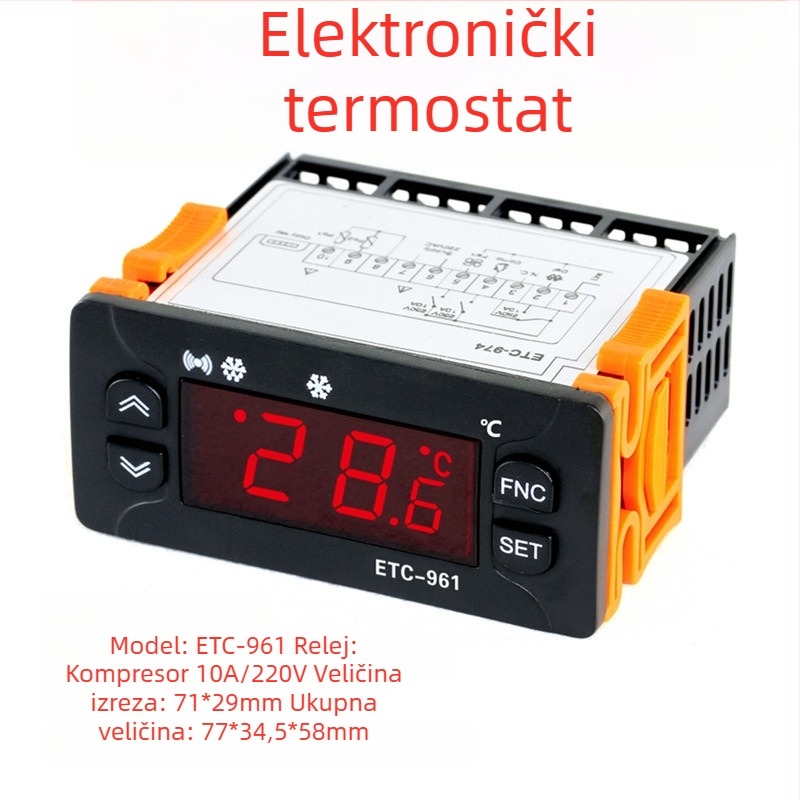 ETC-961 Digitalni regulator temperature za hlađenje, odmrzavanje, zračno hlađeni hladnjak i skladištenje uz senzor