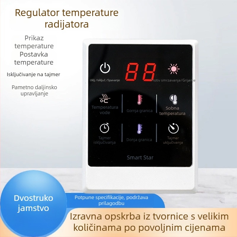 Pametni digitalni termostat s prikazom za kućno grijanje i kontrolu temperature radijatora