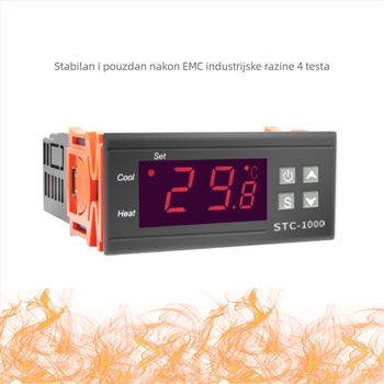 STC-1000 termostat s digitalnim zaslonom za kutiju za kućne ljubimce, 220V, podesiva temperatura