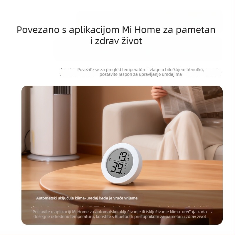 Bluetooth mjerač temperature i vlage za kućnu upotrebu, s daljnjim bilježenjem promjena temperature i vlage putem mobilne aplikacije