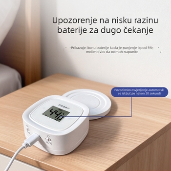 Punjivi dječji termometar set: termometar za formulu, termometar za bočicu, termometar za vodu i termometar za hranu uz trakicu za testiranje mlijeka