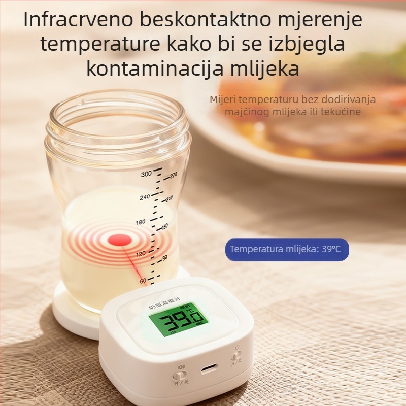 Punjivi dječji termometar set: termometar za formulu, termometar za bočicu, termometar za vodu i termometar za hranu uz trakicu za testiranje mlijeka