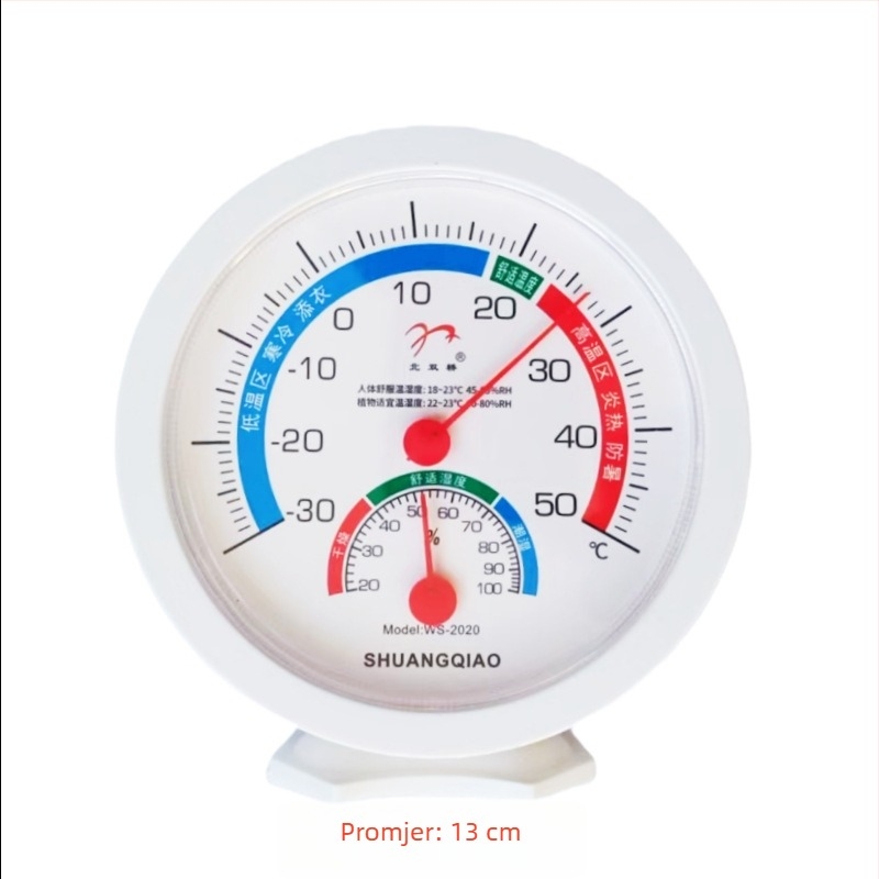 WS-2020/2021 Analogni termometar i higrometar, unutarnji zidni mjerač temperature i vlage sa senzorskom pločicom