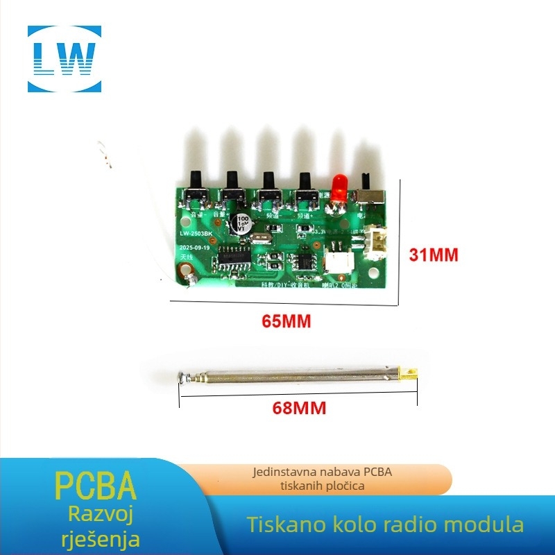 Drveni set za znanstvene pokuse za djecu: radijska ploča, DIY obrazovni radijski modul s antenom