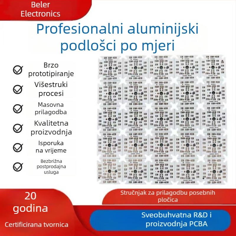 LED PCB s aluminijskom podlogom, jednostrani i dvostrani, SMD zavarivanje