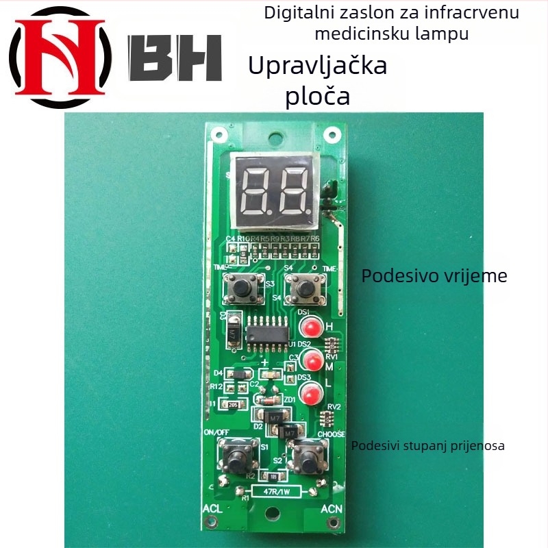 Infracrvena grijalna lampa s tajmerom i kontrolom temperature – upravljačka ploča za fizioterapiju i kozmetičku lampu