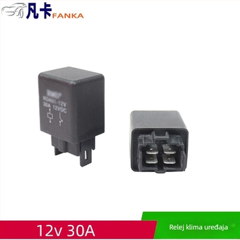Automobilsko relej klimatizacije, četveropolno, DC 12V, 30A, crno kućište RD401 sa bazom