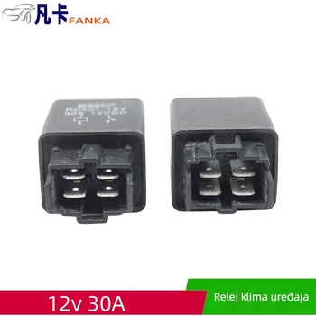 Automobilsko relej klimatizacije, četveropolno, DC 12V, 30A, crno kućište RD401 sa bazom