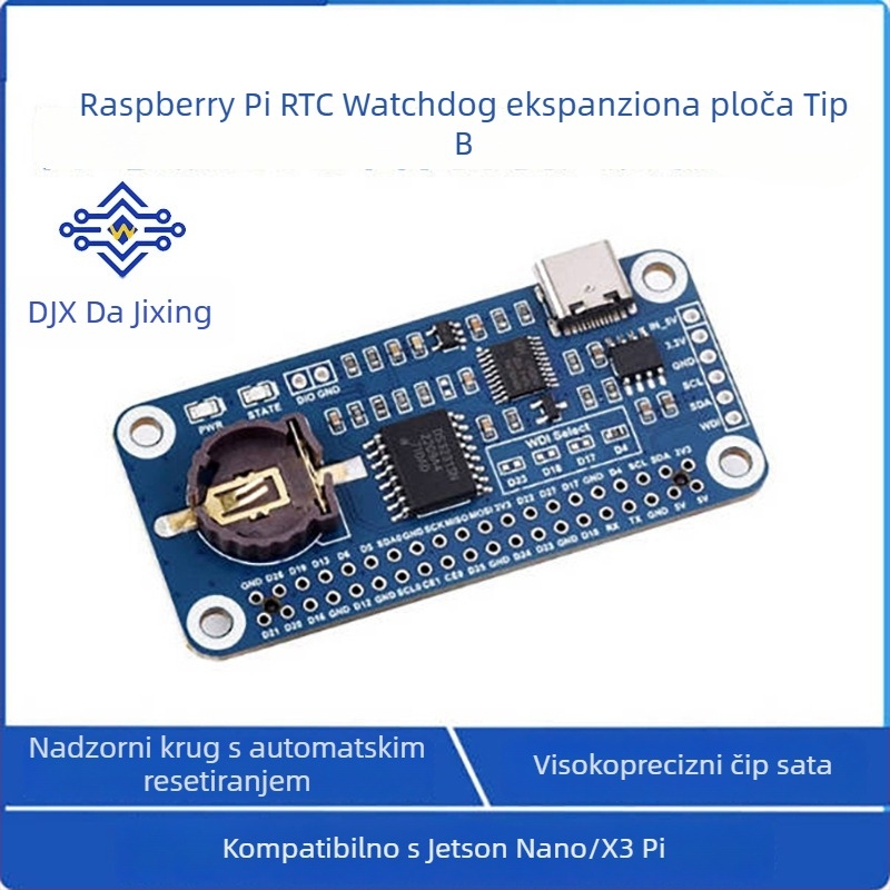 Raspberry Pi 4 RTC watchdog proširena ploča, tip B modul, visokoprecizan DS3231SN vremenski čip