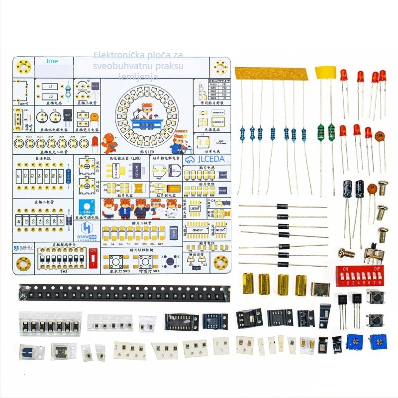 Boja silkscreen elektronički trening ploča s cjelokupnim setom za lemljenje za SMT/DIP komponente TJ-56-716