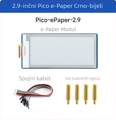 Raspberry Pi Pico 2,9-inčni E Ink zaslon, etiketa za policu i proširena razvojna pločica Pico