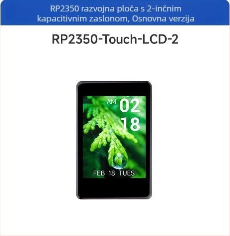 Raspberry Pi Pico 2 RP2350 razvojna ploča s 2-inčnim IPS kapacitativnim dodirnim zaslonom i kamerom OV5640