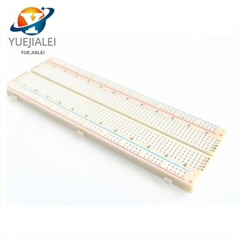 MB-102 Breadboard s 830 rupa, crveno-plave napajane šine, dimenzije 165 × 55 × 10 mm