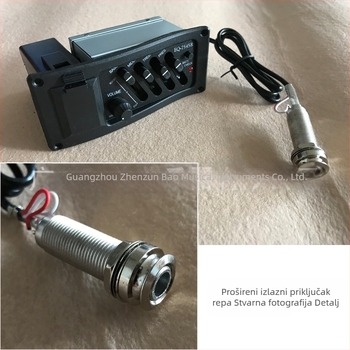 EQ7545R Pickup za folk akustičnu gitaru, tail-end tip, četverozonski EQ, baterija uključena