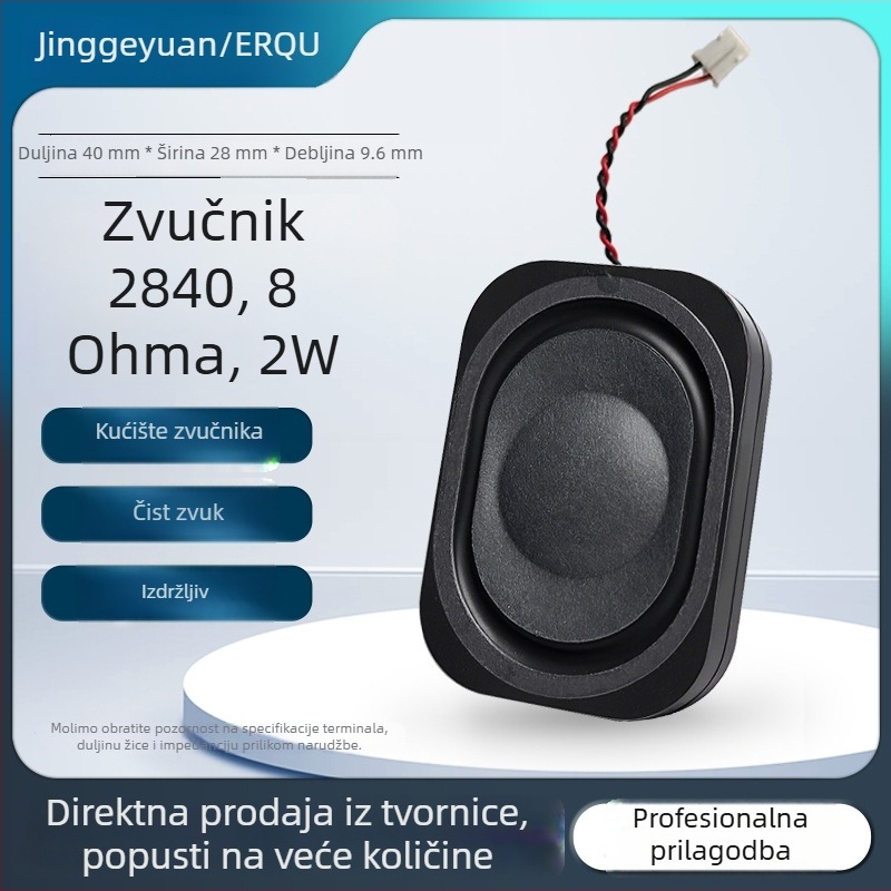 Jinggeyuan Pravokutna kućišta zvučnika 2840, 8 Ω, 2 W, reklamni uređaj, pametni uređaj s AI, mali zvučnik