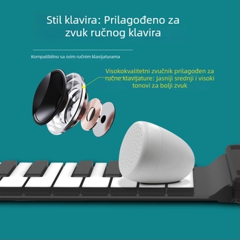 Roll-Up zvučnik za klavijaturu, prijenosni mali stolni zvučnik za glazbene instrumente, visoko kvalitetan ABS + rog materijal