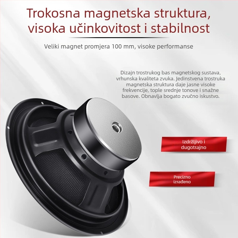 8-inčni subwoofer od karbonskih vlakana u obliku kugle za auto audio sustav, 6 Ω, 50/80 W, zvučnik s rogom bez gubitaka