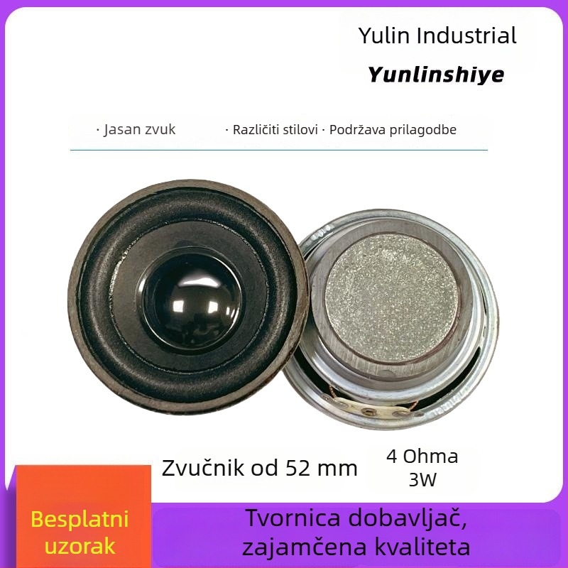 52 mm okrugli zvučnik s vanjskim magnetom, 2 inča, 4 Ω, 3,5 W Bluetooth zvučnik