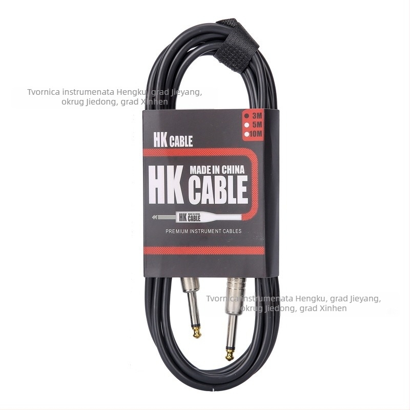 6,35 mm audio kabel, muški–muški, za gitaru, bas, električni klavir i udaraljke, oklopljen, smanjenje buke