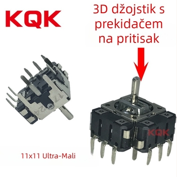 KQK Rocker prekidač: 360° mini joystick s potenciometrom 11×11, 3D usmjereni upravljač za gamepad / selfie štapić