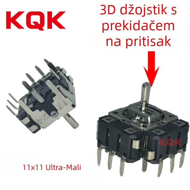 KQK Rocker prekidač: 360° mini joystick s potenciometrom 11×11, 3D usmjereni upravljač za gamepad / selfie štapić