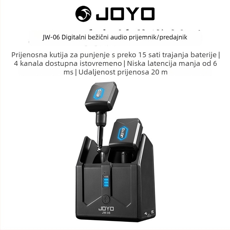 JOYO JW-06 Bežični transmiter i prijemnik za električnu gitaru s prijenosnom kutijom za punjenje