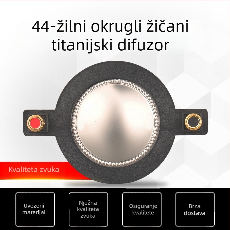 Visokotonac: zavojnica zvučnika s okruglom žicom i titanovom membranom, promjer 44,4 mm, 44-core sklop zvučnika – dijelovi za popravak