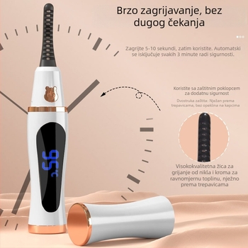 Ionski električni uvijač za trepavice, punjiv, grijani, dugotrajan učinak