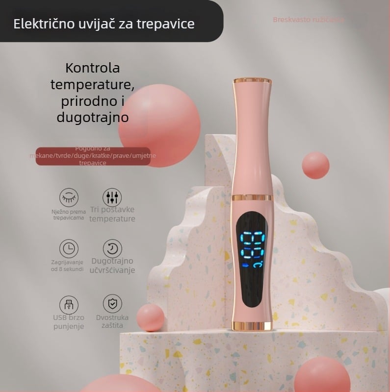 Ionski električni uvijač za trepavice, punjiv, grijani, dugotrajan učinak