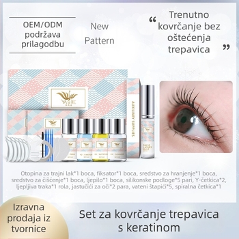 Set keratina za trajno uvijanje trepavica, jednostavno dugotrajno uvijanje i fiksirajuće ljepilo, OEM obrada