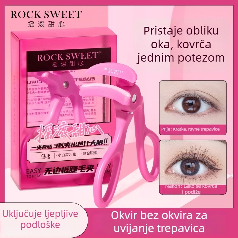 Rock Sweetheart bezokvirne kliješta za trepavice, jednim klipom uvijanje, dugotrajno oblikovanje, prenosno, širokokutni dizajn suncokreta