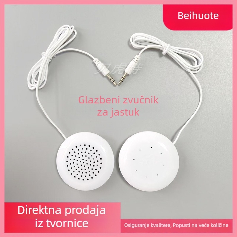 Zvučnik u jastuku s 3,5 mm priključkom, univerzalni jastučni zvučnik, mini zvučnik, plug‑and‑play, duljina kabla 1 m