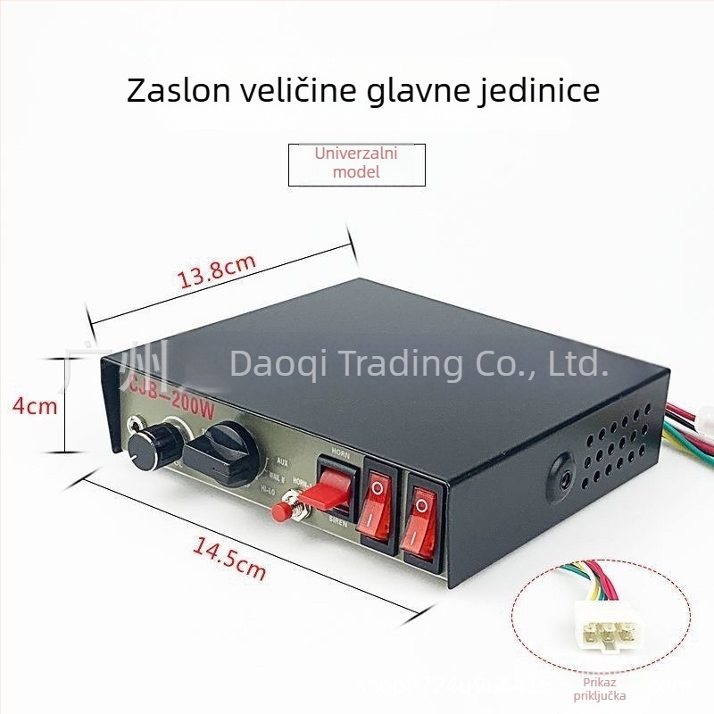 12V/24V automobilni alarmni sustav s glavnom jedinicom CJB, kabelski zvučnik 200W/400W