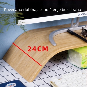 Povišeni nosač monitora s policom za pohranu i stolnim organizatorom