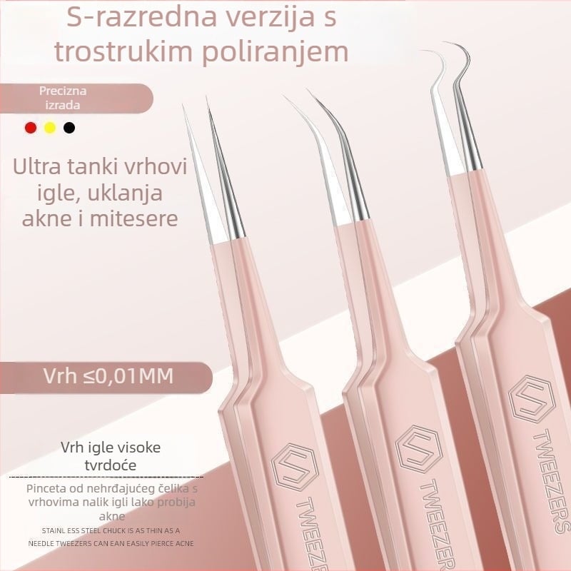 Set alata za akne od nehrđajućeg čelika 316: igle za akne i pinceta za mitesere