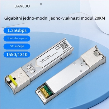 Lianguo gigabitni SFP optični modul s SC priključkom, monofibra, 20 km, kompatibilan s H3C.