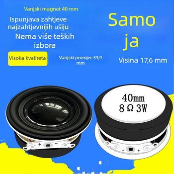 ERQU 40 mm vodootporan vanjski magnetski basni kompaktni zvučnik, 8 Ω, 3 W, srednjebasni