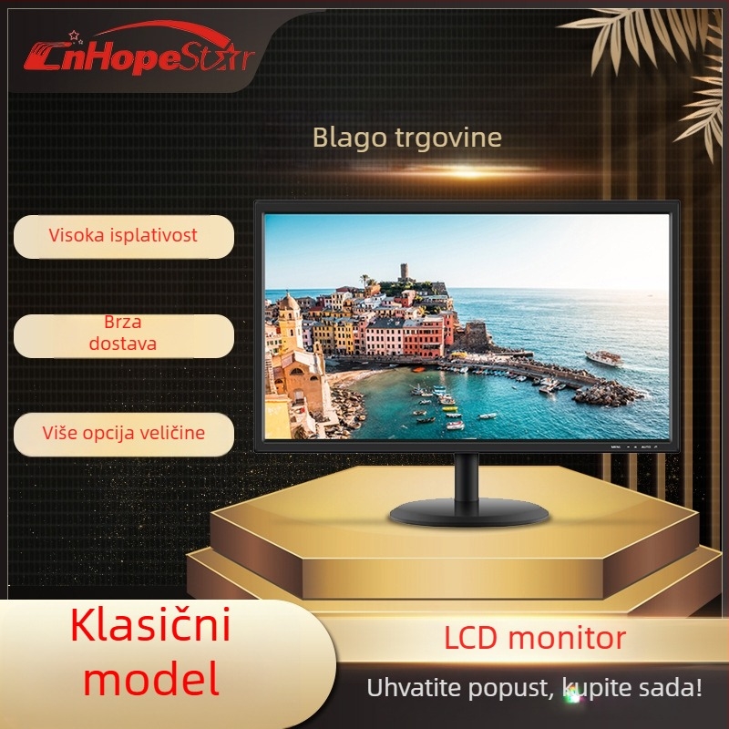 Višestrani LCD monitor 23,6/21,5/18,5 inča za nadzor u sigurnosnoj prostoriji – stolni TFT zaslon s LED pozadinskim osvjetljenjem, 16:9, 1366x768, ulazi DVI, HDMI, VGA i audio
