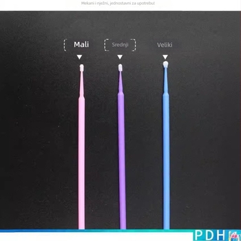 Nano pamučne štapiće za čišćenje produženih trepavica i uklanjanje lažnih trepavica, mali vrh, pakirano, kozmetički pribor za tetoviranje