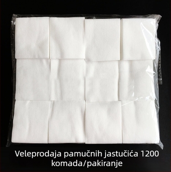 Jednokratne vate za uklanjanje šminke od netkanog materijala, veličina 6×7 cm, 1200 komada