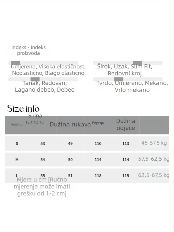 Sinan Rana Jesen – Novi stil, puna aura, bez glačanja, drapiran mat, duga jakna s vezicama SN6968