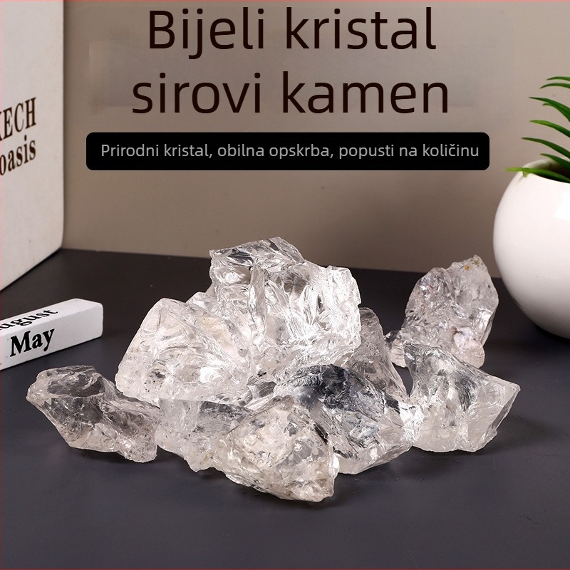 Proziran bijeli kristalni sirovi kamen za difuzor aromaterapije, dekorativni kamenčići za dom