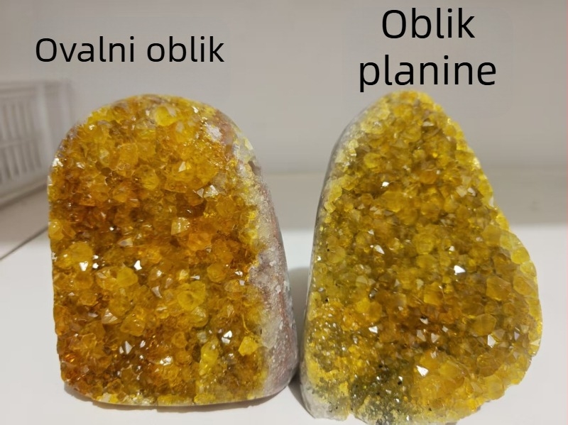 Urugvajski prirodni kristal s zaštitnim premazom, žuti kvarc za demagnetizaciju i pročišćavanje, kamen difuzora mirisa za ulazni stolni ukras