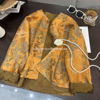 Ženski vintage dvostrani kardigan-jakna od svile i lana, dvostrano nošenje, jesen, kineski stil