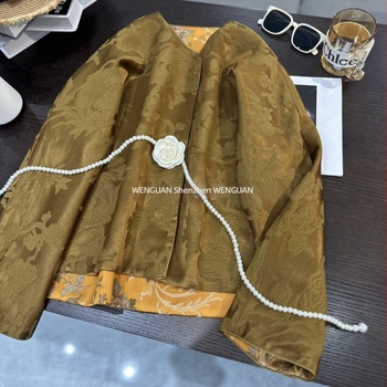 Ženski vintage dvostrani kardigan-jakna od svile i lana, dvostrano nošenje, jesen, kineski stil