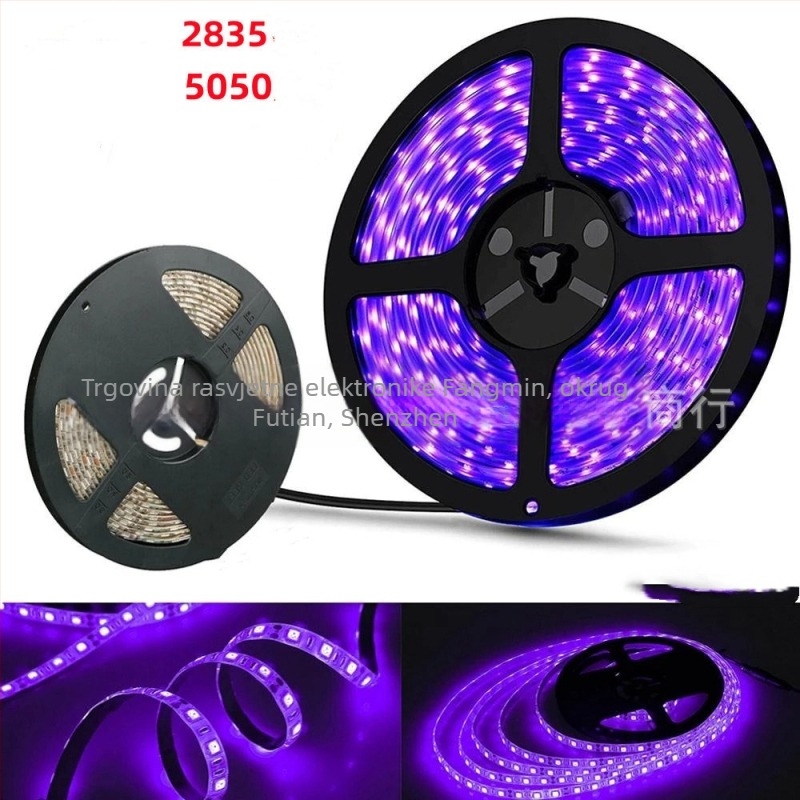 12V UV LED trak s 60 LED (5050/2835), vodootporan, snop 120°, ručno podešavanje jačine, sterilizacija i verifikacija novčanica