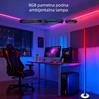 RGB ambijentalna podna svjetiljka za dnevni boravak i spavaću sobu, ugao sobe, ritam glazbe, LED